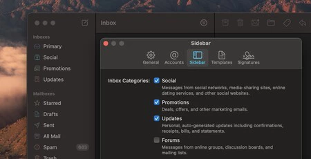 Gmail のスマート受信トレイを有効にして、受信する主な種類のメールを自動的にフィルタリングすることもできます。