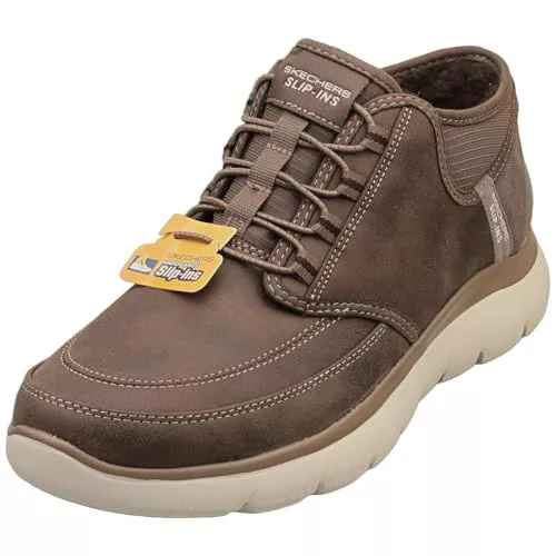 Skechers Hombre Summits Siegul Slip-In ENTRENADOR, Chocolate Suede/Trim, 43 EU