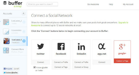 Buffer ya permite publicar contenidos en páginas de Google +