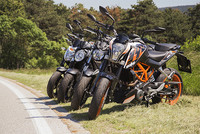 Comparativa A2: Gladius, ER-6N, MT-07, Duke 390 (conducción I)