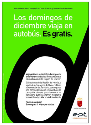 Autobús gratis en la región de Murcia