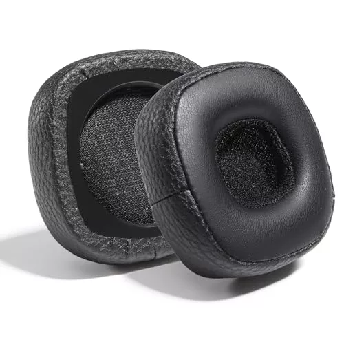 PESLNG Almohadillas de reemplazo de Cuero sintético Profesional para Marshall Major III & IV, Utiliza Espuma viscoelástica Mayor Comodidad y Durabilidad. (Cuero Proteico-Negro)
