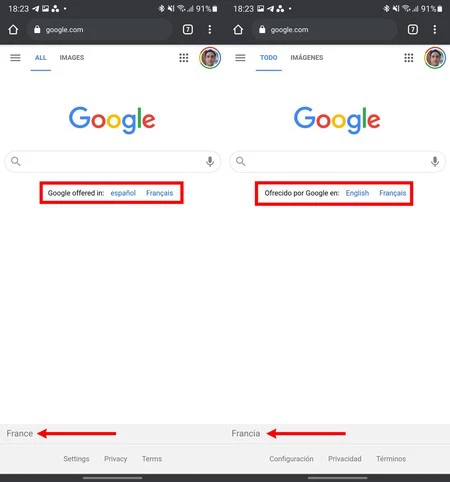 地域と言語のさまざまな組み合わせ