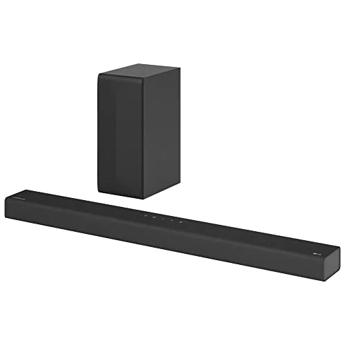 LG S65Q - Barra de Sonido Inteligente, 420W, 3.1 Canales, Sonido Envolvente DTS Virtual:X, Dolby Digital en Alta Resolución, Hi-Res 24bits/96kHz, Meridian Sound Music, Negro