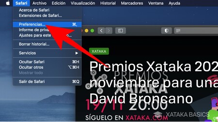 Preferencias Safari