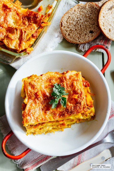 Lasaña de pescado al cúrcuma. Receta deliciosa de pescado