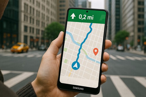 Galaxy con app de mapas