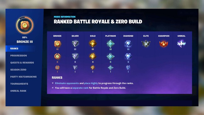 Fortnite recibe su modo Ranked: rangos, recompensas, y todo lo que ...