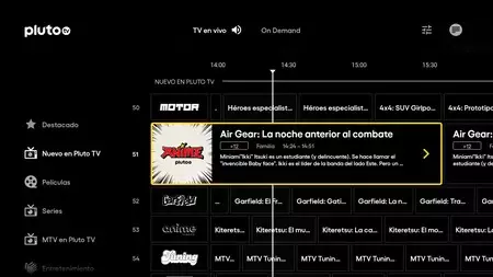 Android TV 用 Pluto TV のアニメとモーター