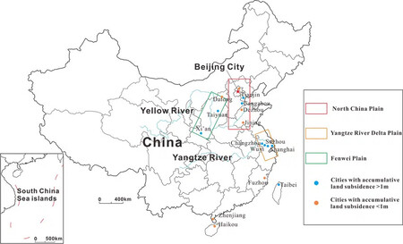 Three Major Subsidence Zones And Representative Cities In China Hu Et Al 2004 Xu Et Png