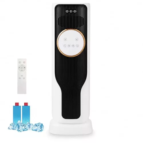 SOUNAY Enfriador de Aire con 5 Modos Frío y Calor, Climatizador Evaporativo con Oscilación de 180° y Depósito de 3L, Aire Acondicionado Portátil para Hogar Oficina Salón y Dormitorio (Negro)