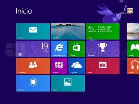 Pantalla de inicio de Windows 8.1