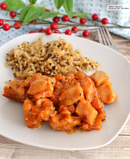 Pollo con chabacano, tamarindo y chipotle. Receta