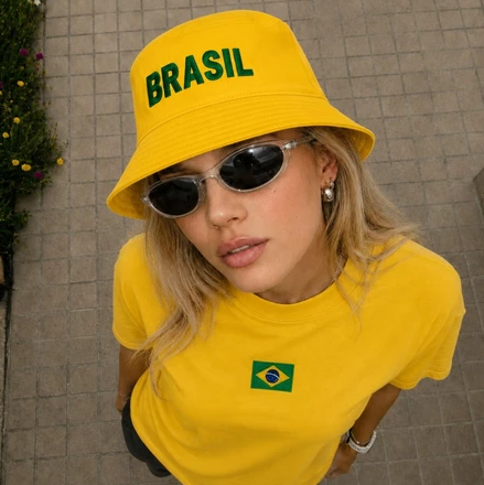 Chapéu Bucket Hat Brasil Vibes Estilo Moda Praia Copa do Mundo 2026 Unissex