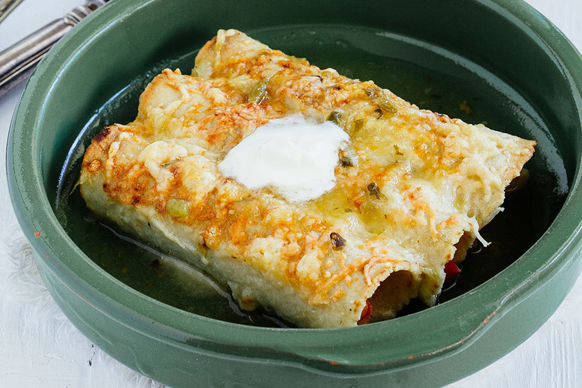 Enchiladas gratinadas de camarón. Receta