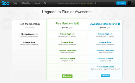 El Plan "Plus" de 500px contra Flickr ya está aquí
