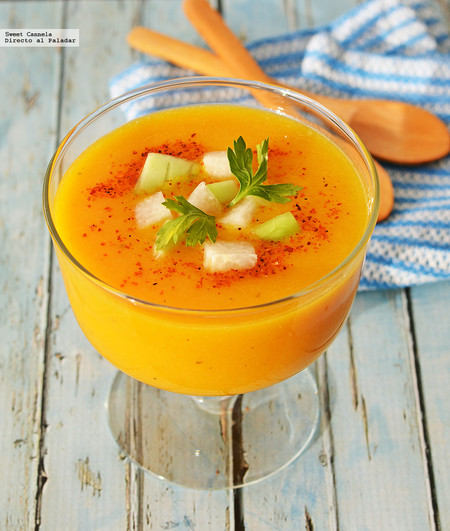 Gazpacho de mango y pimiento. Receta