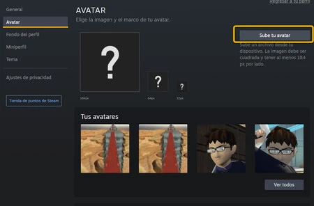 Subir Avatar Steam