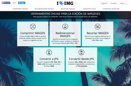 I Love IMG es un práctico conjunto de utilidades para editar fotos online