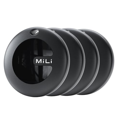 MiLi MiTag Duo Smart Tracker Pack de 4 para Buscar de Apple y Localizador de Google