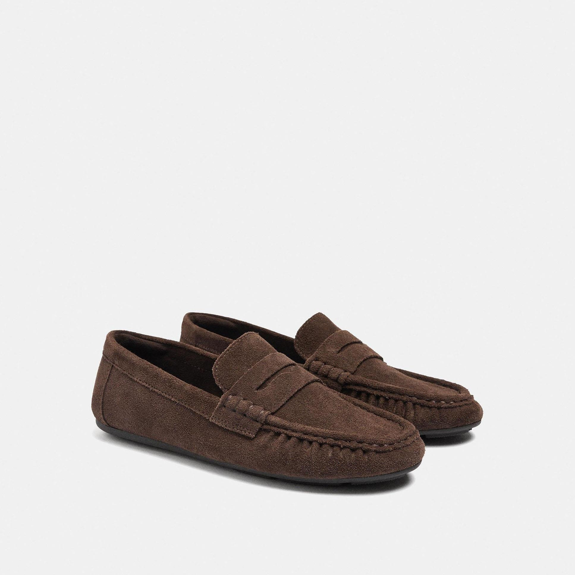 Mocasines planos de mujer 100% piel en liso - Parfois - Marrón oscuro