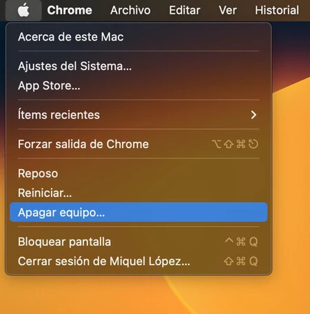 マックアップルの電源を切る