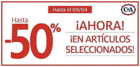 Descuentos de hasta el 50 % en una selección de artículos de C&A, hasta el 9 de abril