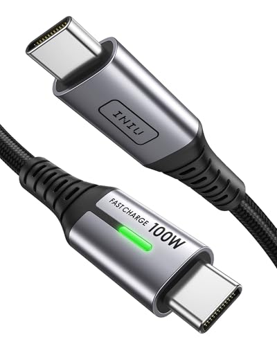 INIU Cable USB C, 100W 2m Cable de Carga Rápida QC de USB C a USB C, Cable Tipo C Trenzado Nylon de Datos Cargador de Teléfono USB-C para Samsung S22 iPad Pro MacBook Tabletas LG Google etc