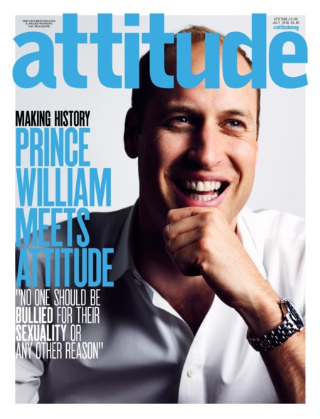 El Príncipe Guillermo es la sonriente portada de 'Attitude'
