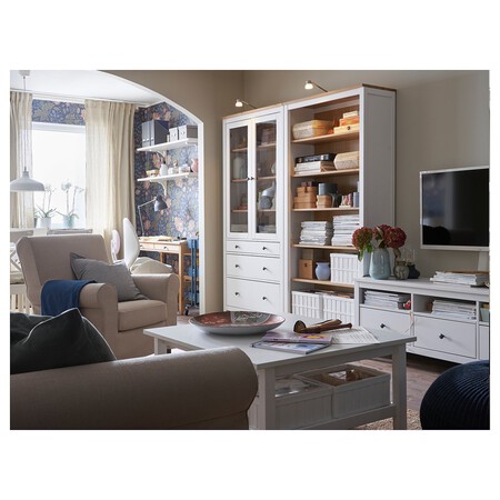 Hemnes Vitrina Con Cajones Tinte Blanco Marron Claro 0738635 Ph159509 S5