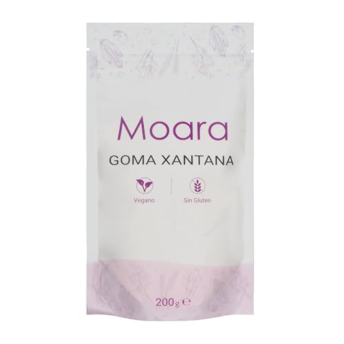 Moara Goma Xantana en Polvo 200g | Sin Gluten, Vegana, Natural | Espesante Alimentario Keto para Pan, Repostería, Helados, Salsas, Batidos y Cosmética