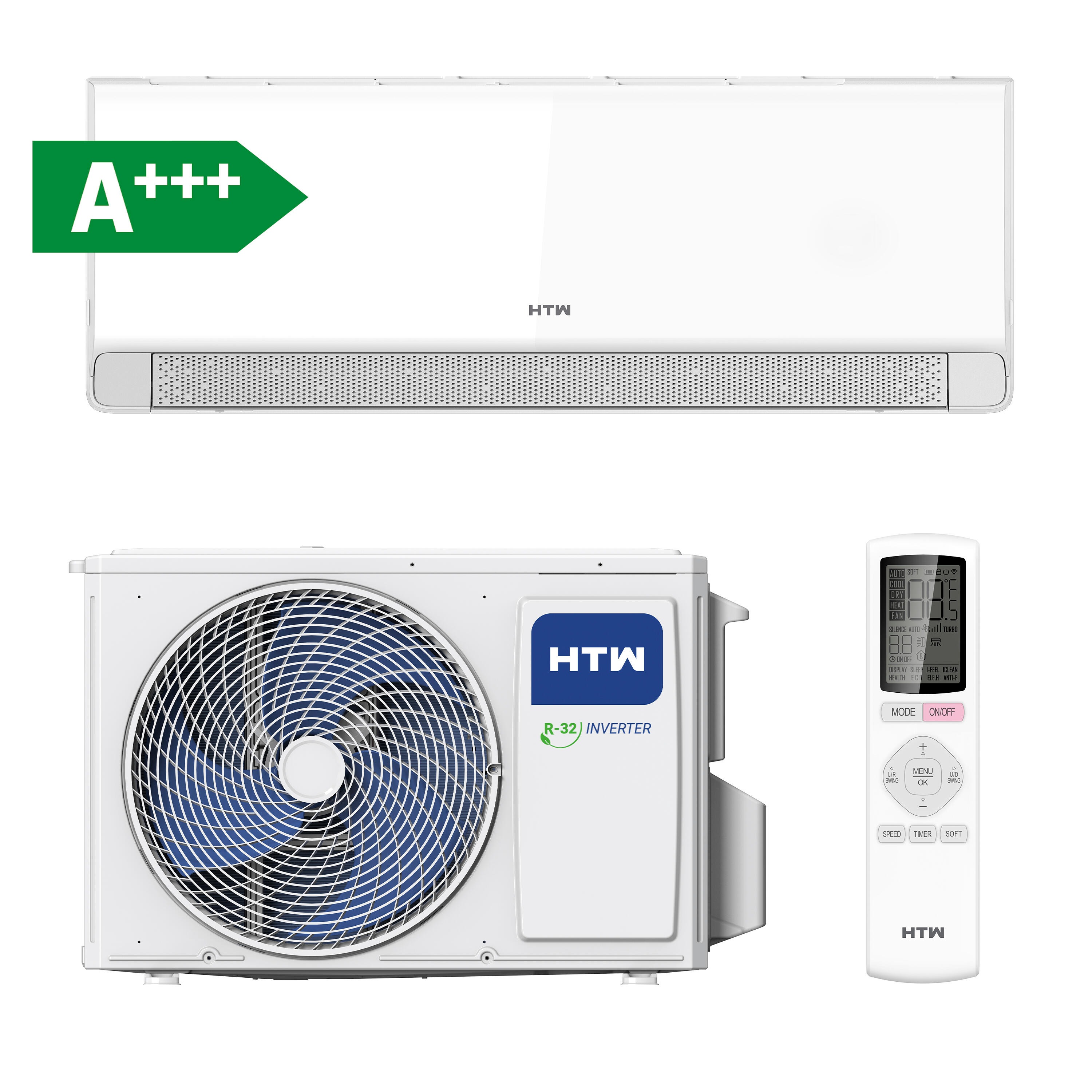 Aire acondicionado split 1x1 HTW IX39 PLUS S035 3000 fg Wi-Fi blanco
