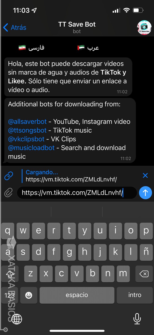 Cómo bajar vídeos de TikTok sin marca de agua por Telegram