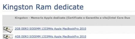 Aparecen módulos de memoria RAM para un "MacBook Pro 2010"