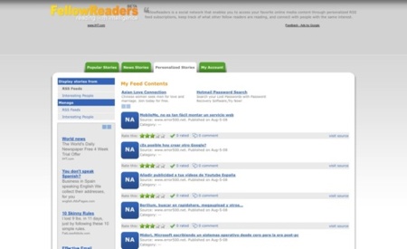 FellowReaders, sigue tus medios online favoritos así como los de personas afines