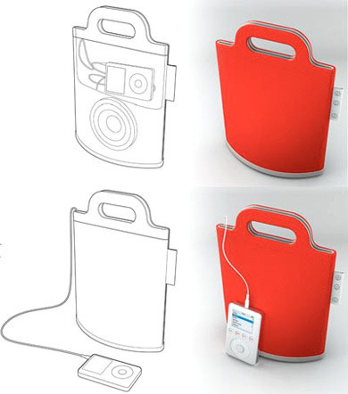 Boom Bag, concepto de bolso y altavoces para el iPod