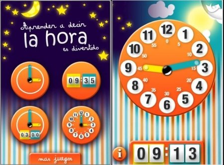 Aplicación de iPhone y iPad para aprender la hora
