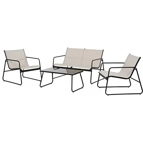 Grand patio Conjunto Muebles de Jardín, Textileno, Set de Comedor de Jardín