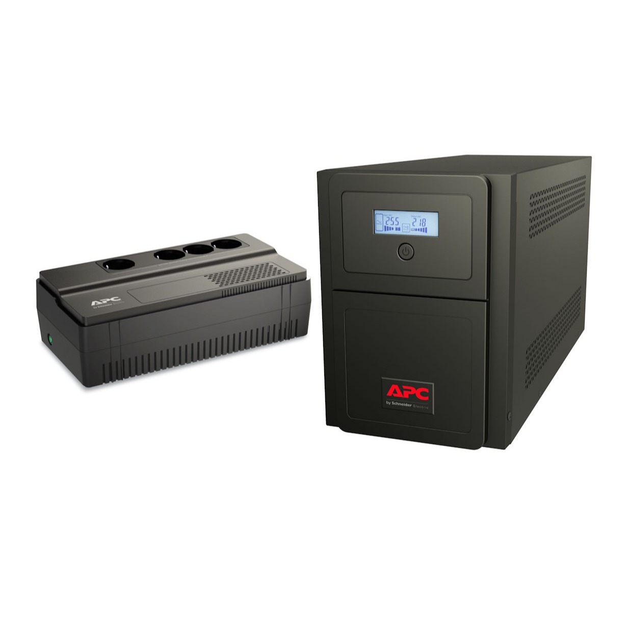 Ofrecidos en diferentes potencias y tamaños, los SAIs APC Easy-UPS son la mejor opción para pequeños negocios y oficinas domésticas con hasta cuatro equipos conectados.