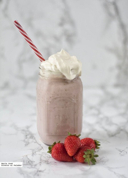 Batido de fresa y plátano. Receta