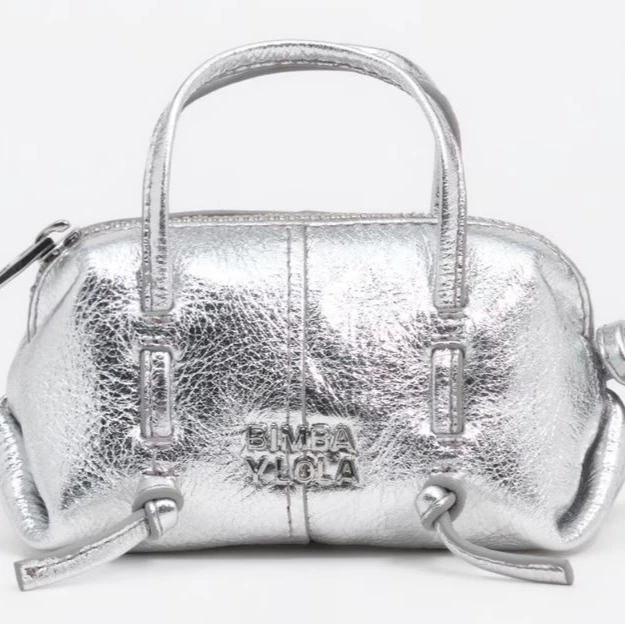 Bolso de mano de mujer lolita micro piel - Bimba y Lola - Plateado

