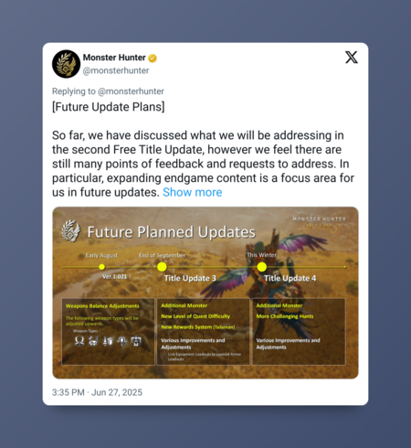 Mientras Monster Hunter Wilds se hunde en Steam, Capcom prepara la respuesta
