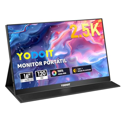Yodoit Monitor Portátil para videojuegos 120 Hz 16 Pulgadas 2.5K