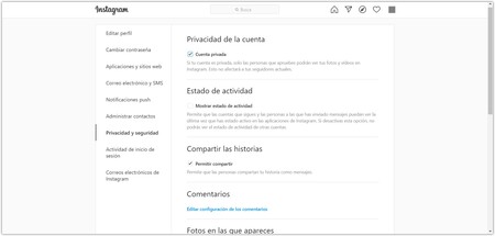 Privacidad Y Seguridad O Instagram Google Chrome