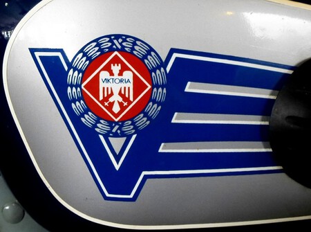 Victoria Werke Nuernberg Tankaufschrift Am Oldtimer Motorrad 101849