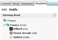 Playlists, novedad en Bloglines