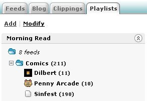 Playlists, novedad en Bloglines