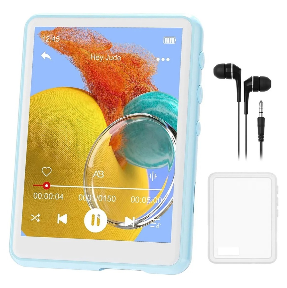 Reproductor de mp3 con audífonos y funda de 64 GB