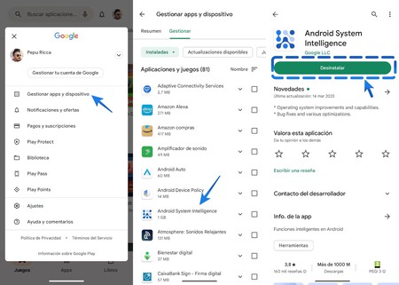 Desinstalar Actualizaciones Android System Intelligence