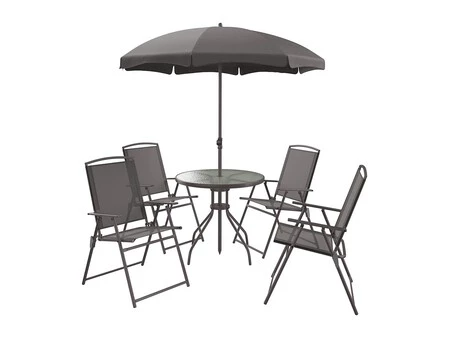 Set De Cuatro Sillas Y Mesa Con Sombrilla Zoom